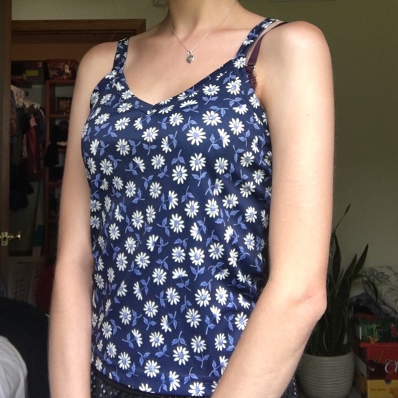 Vintage 90s floral print tank top - Picture 1 of 4